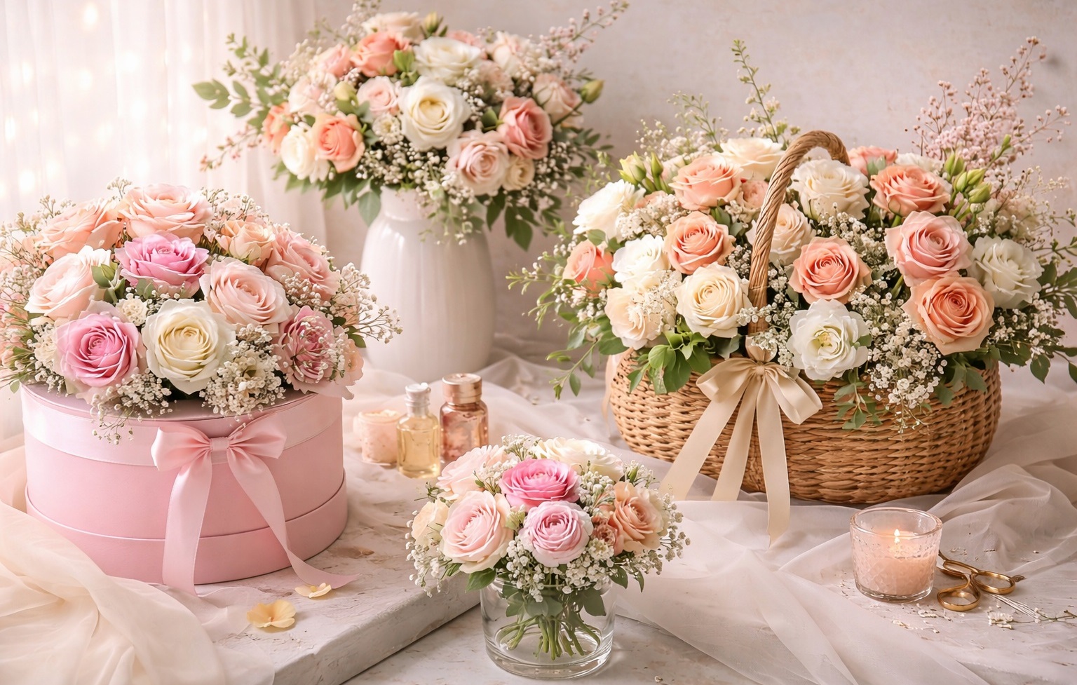 Flowers and bouquets arranged for gifting